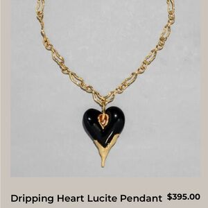 Alexis Bittar Black and Gold Heart Necklace